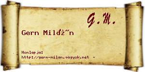 Gern Milán névjegykártya
